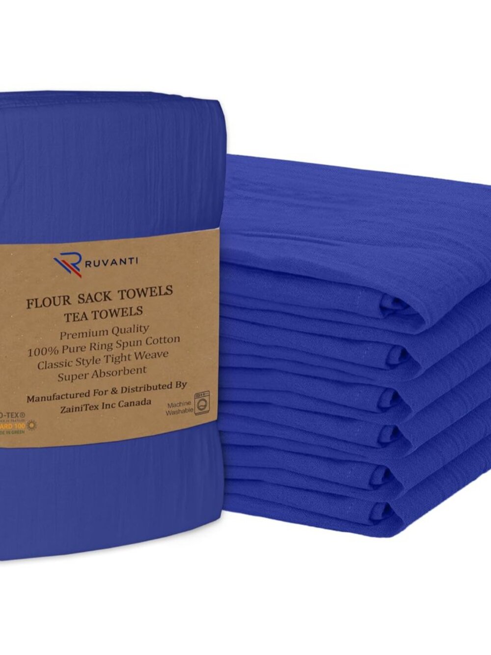 Flour Sack Towels 6 Pack 28”x28”, 100% Cotton Ring Spun – Navy
